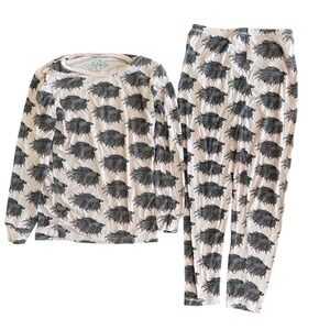 Kickee Pants Bamboo Long Sleeve Pajama Set  Baby‎ Rose Neutral Beta Fish Girls 8